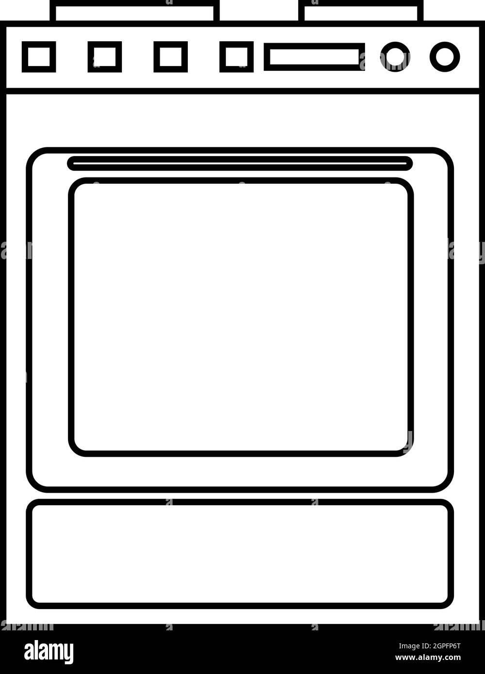 Cuisinière à gaz, l'icône de style contour Illustration de Vecteur