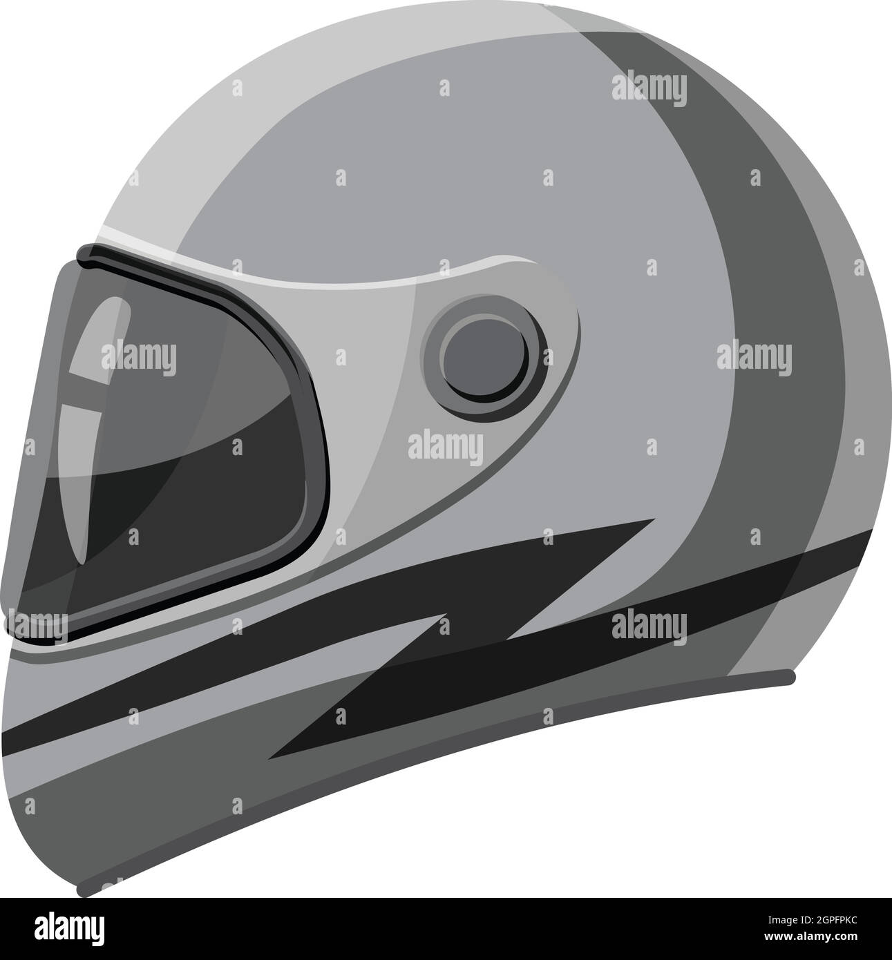 L'icône du casque Racing style monochrome gris, Illustration de Vecteur