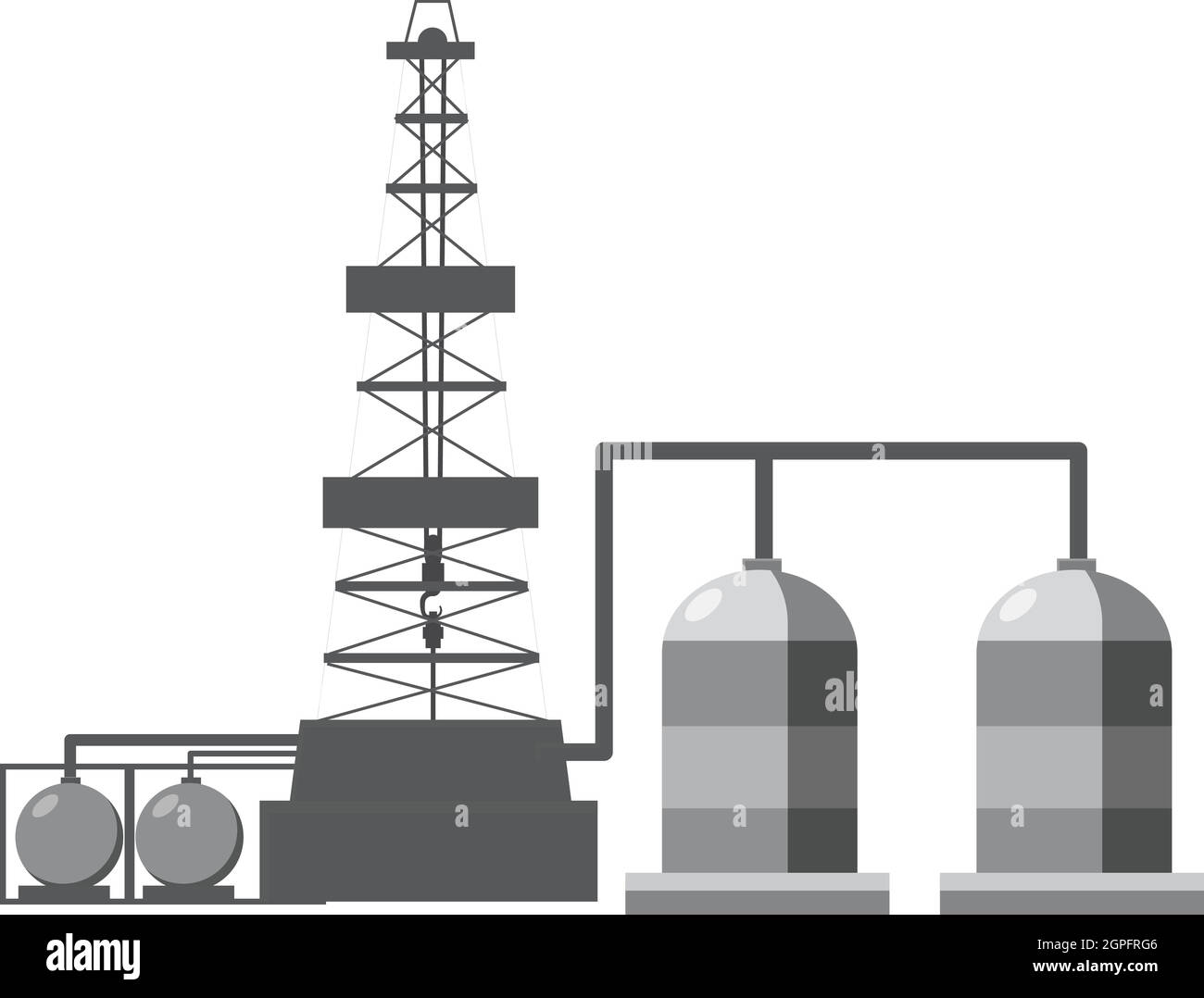 L'icône de la raffinerie, style monochrome gris Illustration de Vecteur
