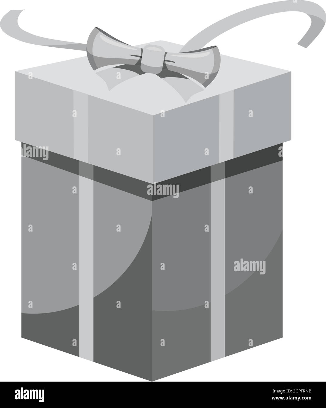 L'icône de boîte-cadeau, style monochrome gris Illustration de Vecteur
