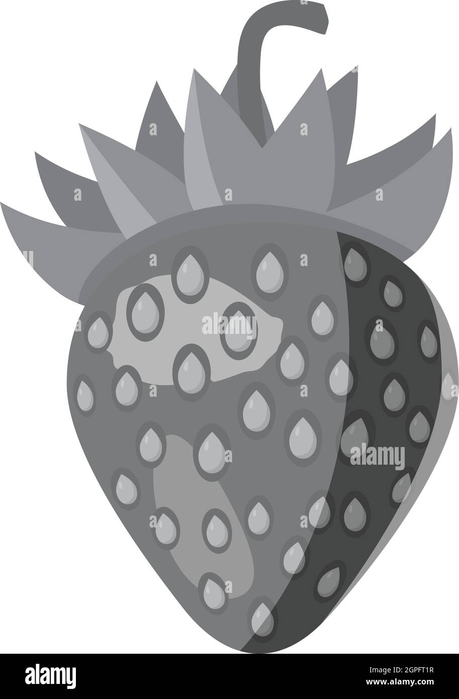 L'icône de fraises, style monochrome gris Illustration de Vecteur