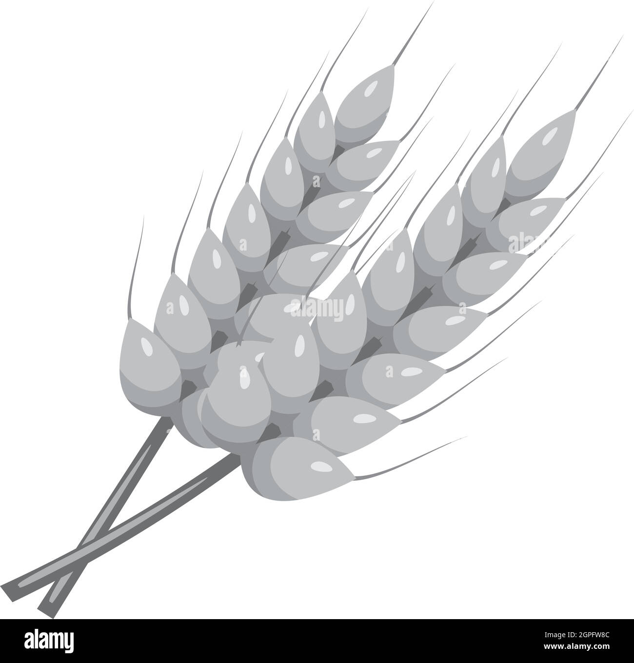 Tiges d'orge, l'icône de style monochrome gris Illustration de Vecteur