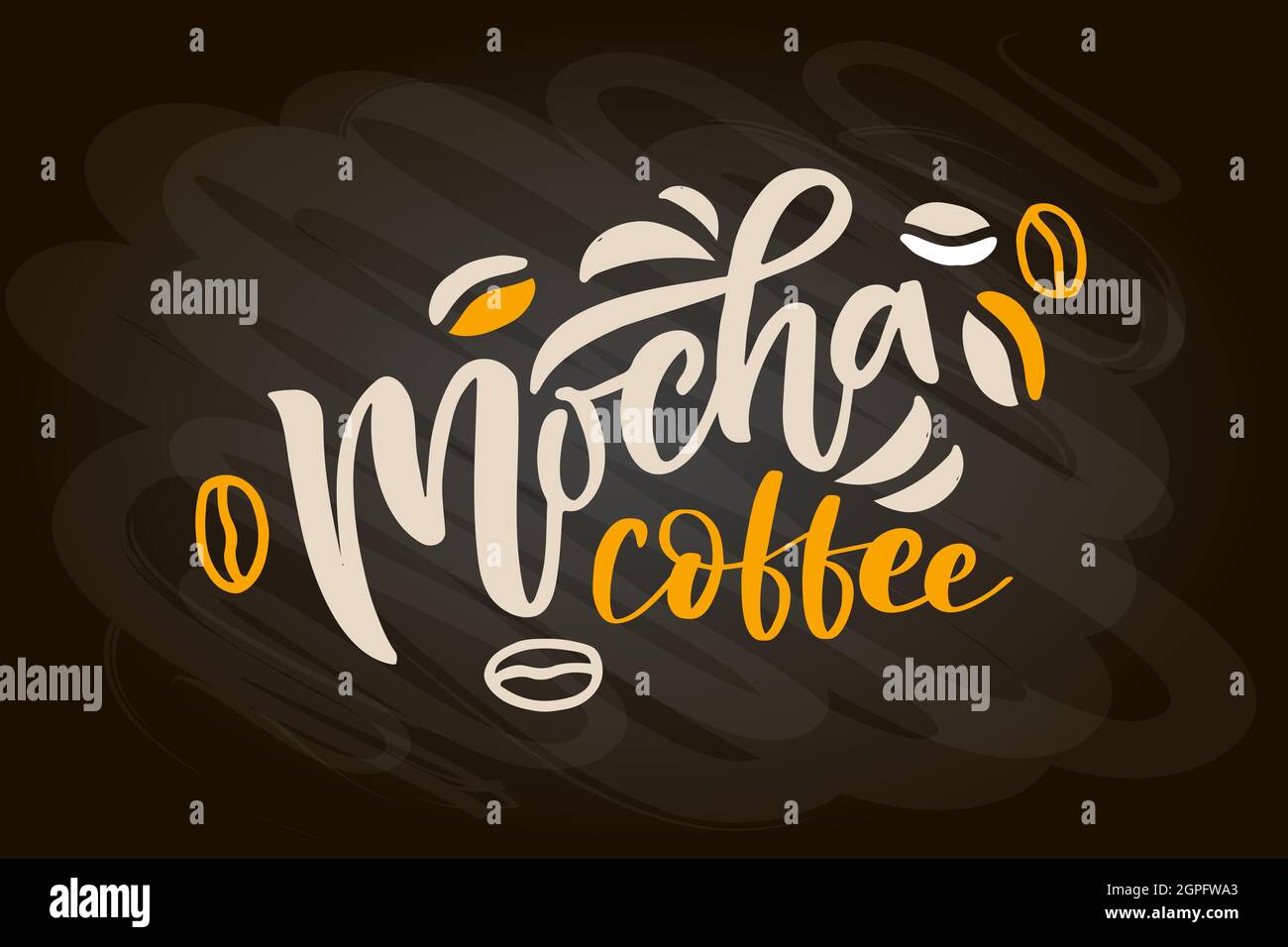 Lettrage au menu du café, tasse à café à emporter. Cappuccino moderne calligraphique, espresso, macchiato, moka. Cercueil esquissé à la main. Affiche, bannière Illustration de Vecteur