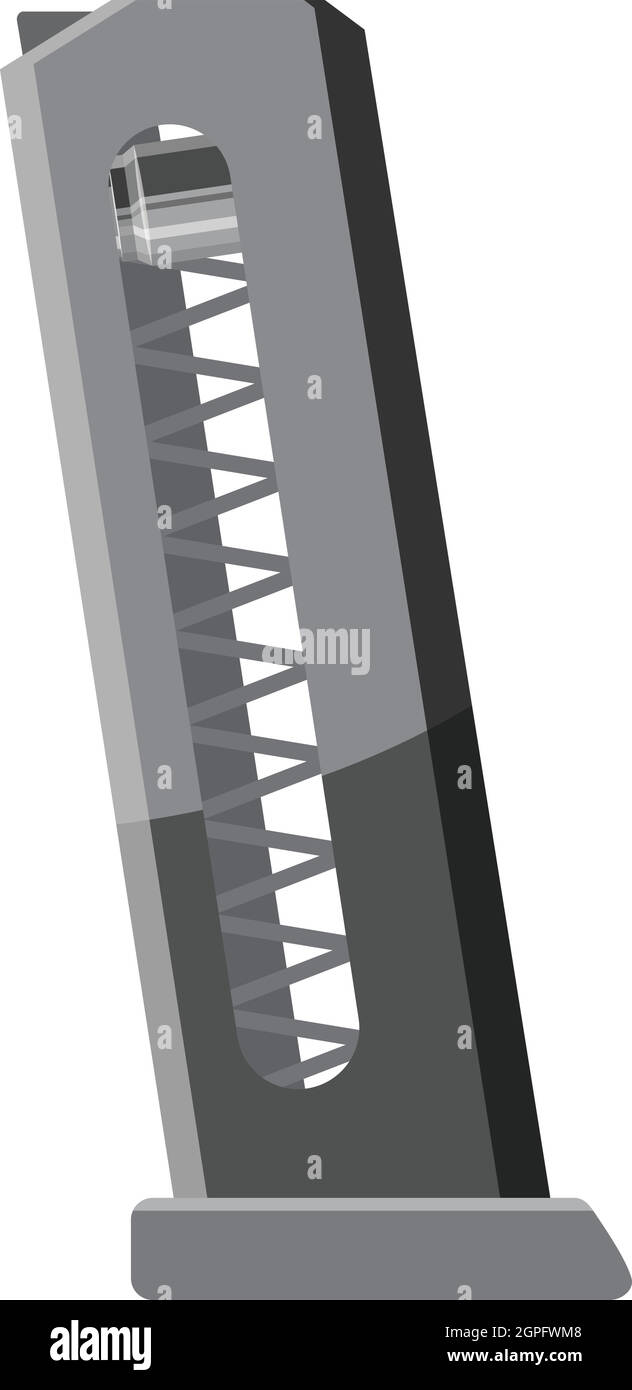 Des armes à feu, l'icône Clip style monochrome gris Illustration de Vecteur