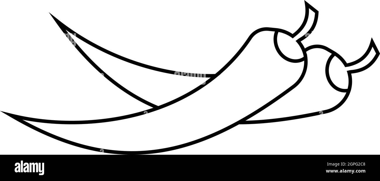 Icône style du contour, Chili Illustration de Vecteur