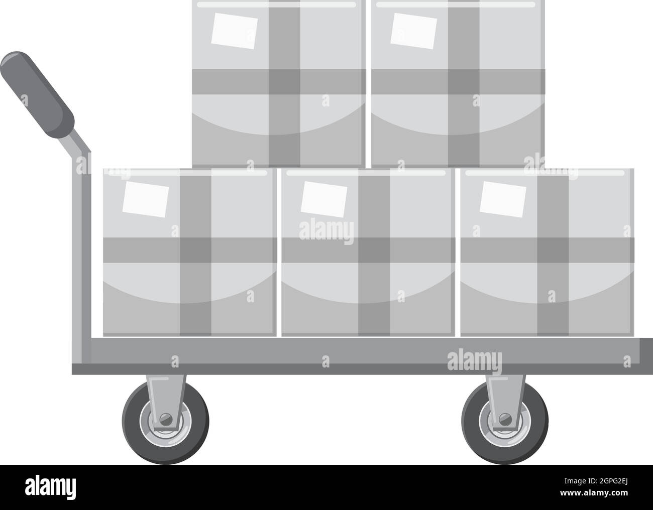 Les boîtes de camion, l'icône de style monochrome gris Illustration de Vecteur