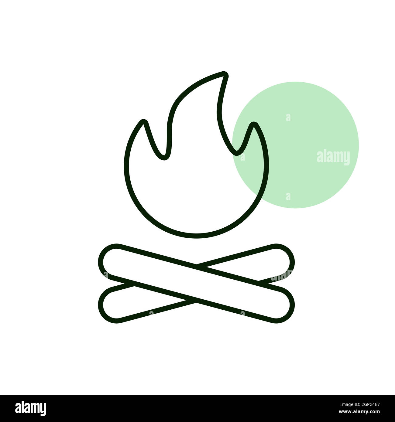 Icône de vecteur de feu de camp. Panneau Camping et randonnée Illustration de Vecteur
