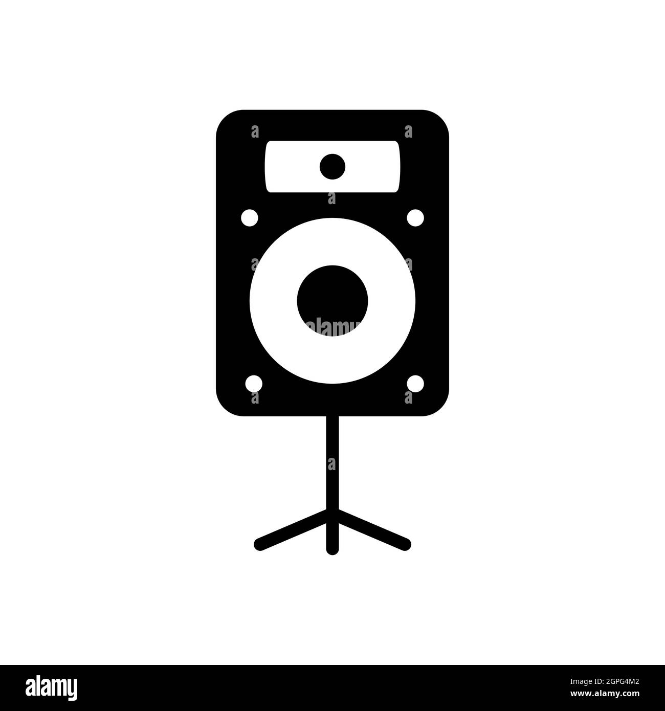 Icône de glyphe de vecteur de haut-parleur acoustique. Colonne musique Illustration de Vecteur