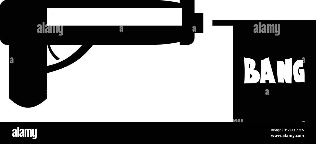 Avec des armes à feu, l'icône de drapeau toy simple style Illustration de Vecteur