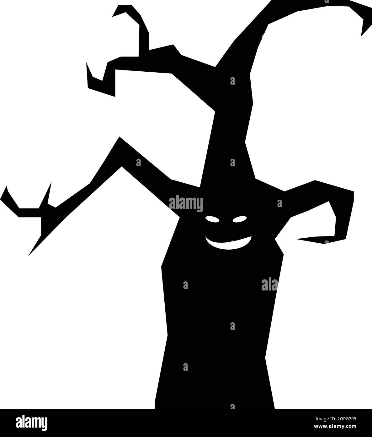 L'icône de l'arbre d'Halloween, le style simple Illustration de Vecteur
