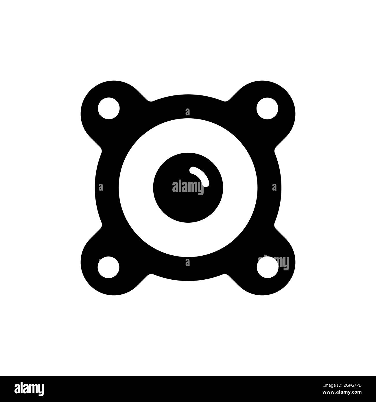 Icône de glyphe à vecteur plat de haut-parleur acoustique Illustration de Vecteur