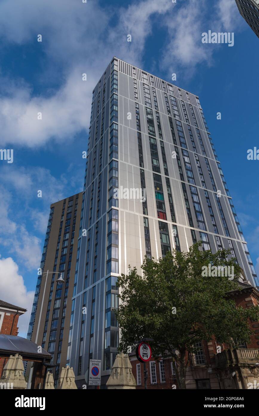La Bank Birmingham a récemment construit un immeuble en hauteur sur Broad Street dans le centre de Birmingham Banque D'Images