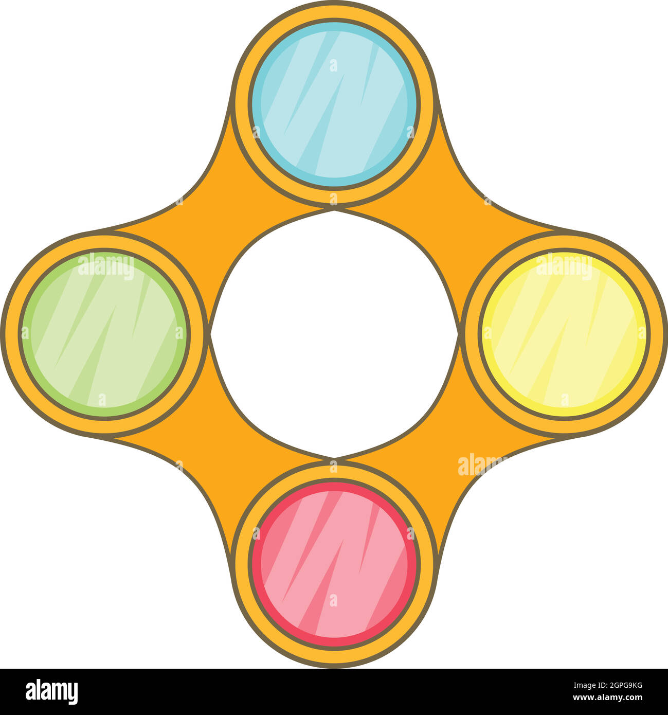 Diagramme avec 4 étapes, l'icône de style cartoon Illustration de Vecteur