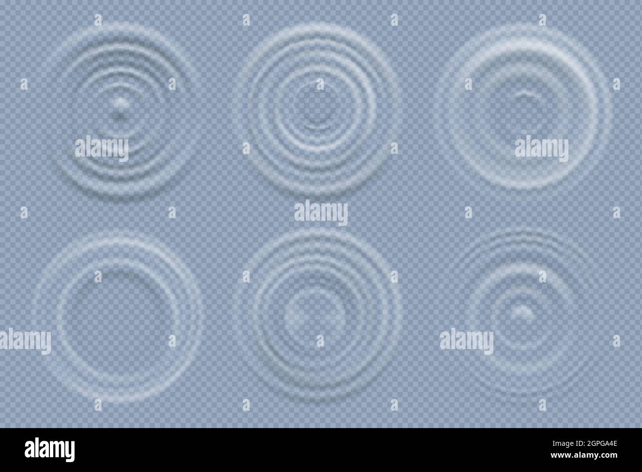 Cercles d'eau. Modèle vectoriel d'ondes de la vue de dessus de formes rondes réalistes de liquides Illustration de Vecteur