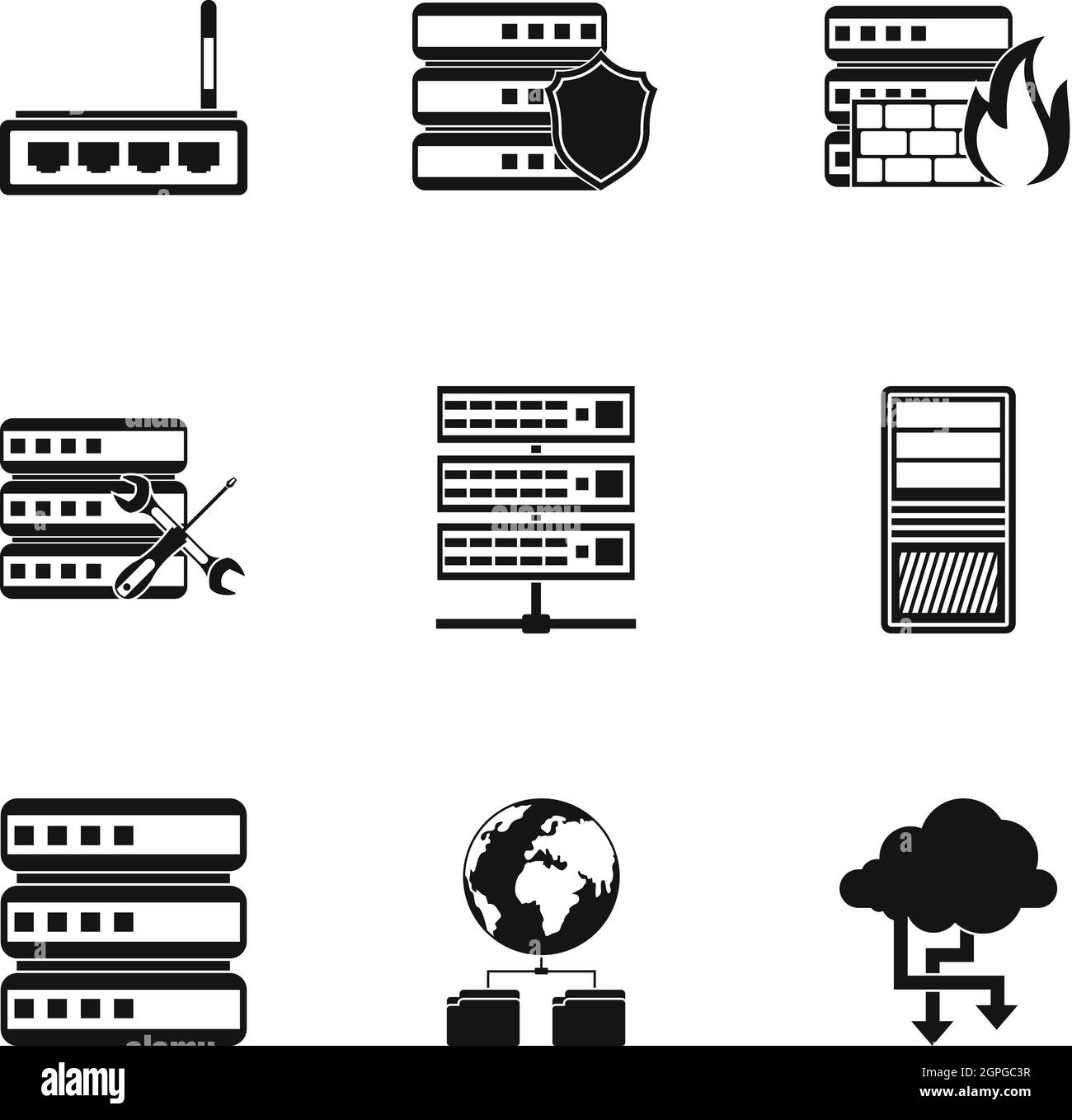 Computer icons set, le style simple Illustration de Vecteur