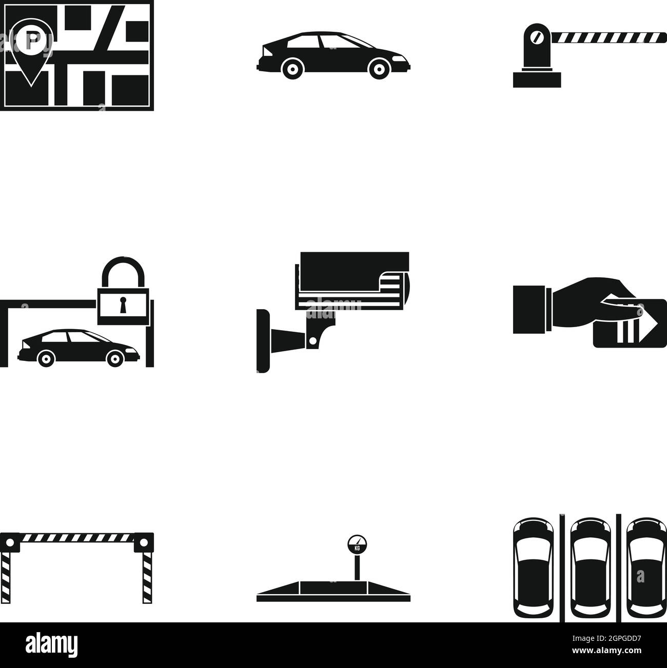Transport gratuit icons set, le style simple Illustration de Vecteur