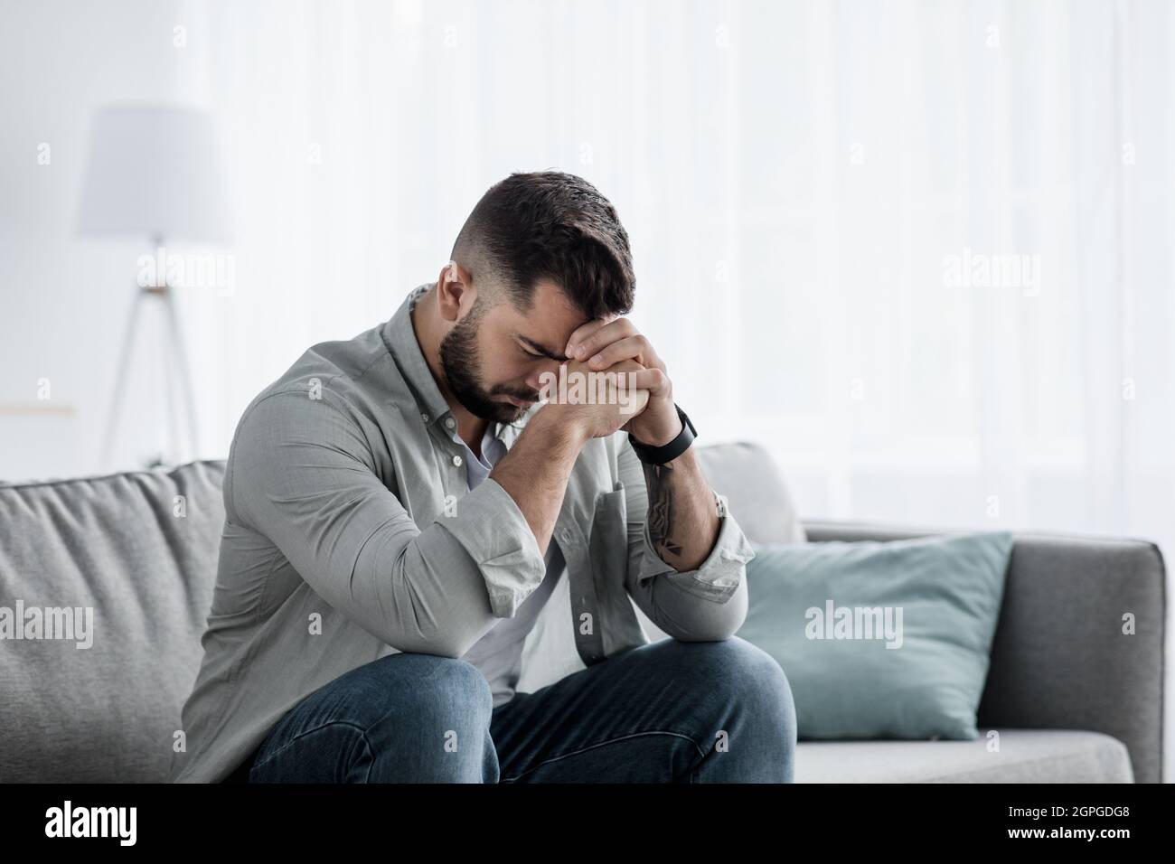 Stressé du travail, du chômage, de l'anxiété, de la crise cardiaque et de la dépression Banque D'Images