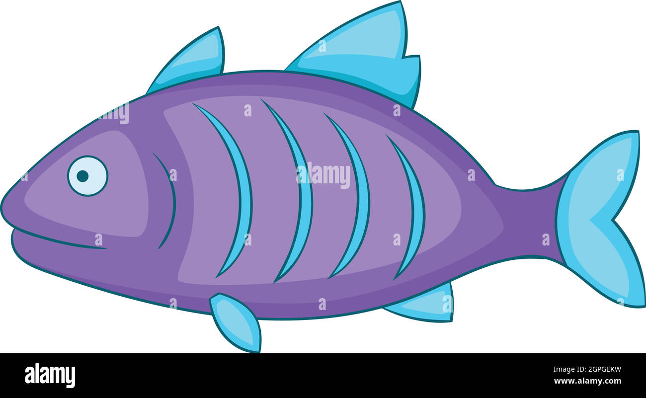 L'icône poisson violet, cartoon style Illustration de Vecteur