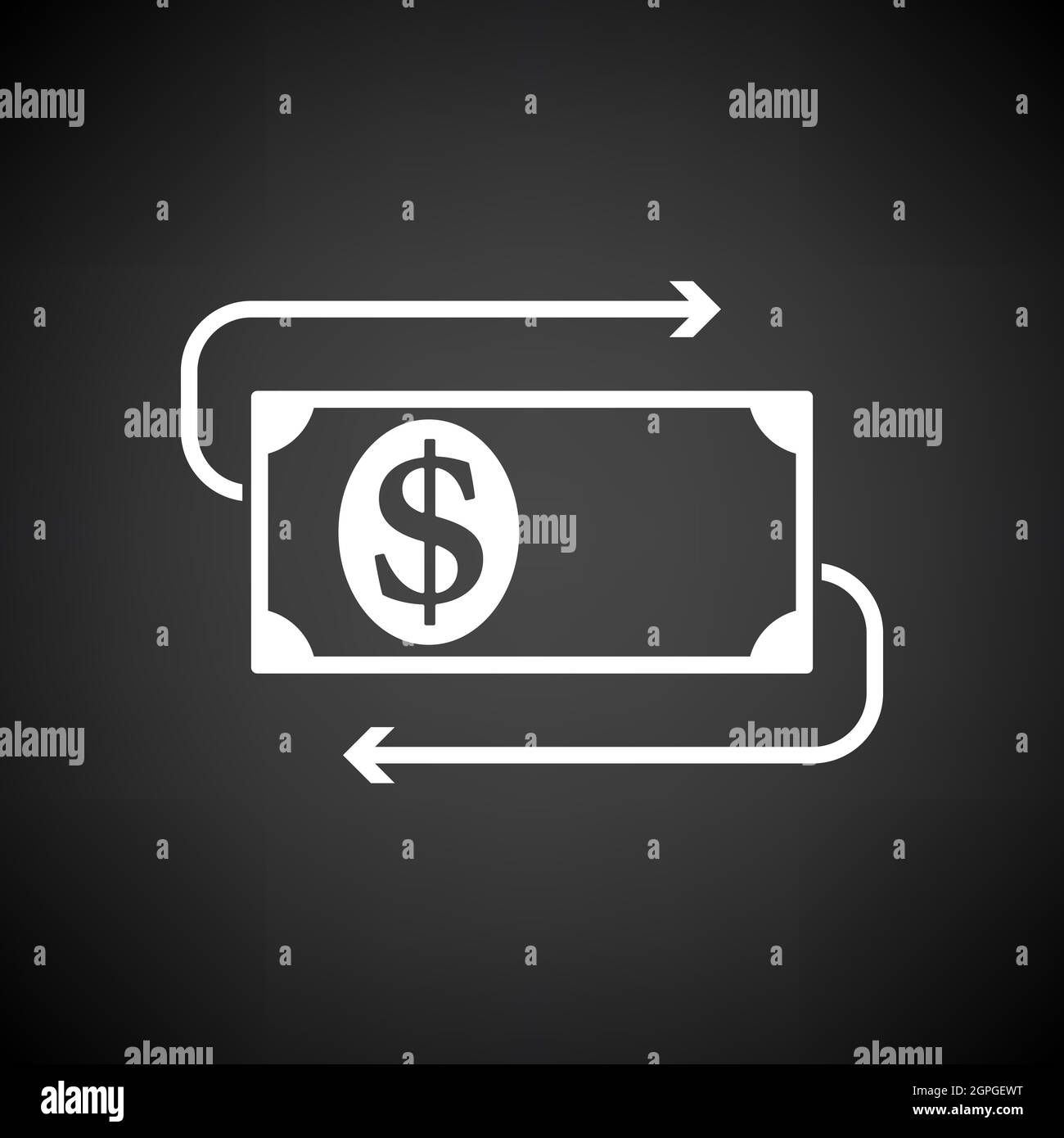 Icône de remise de billets en dollars Illustration de Vecteur