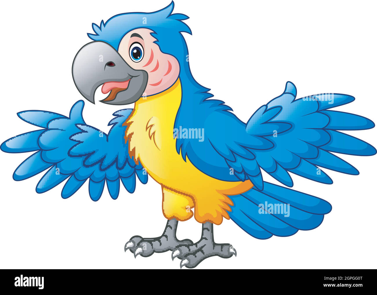 Illustration vectorielle de la jolie bande dessinée Parrot Illustration de Vecteur
