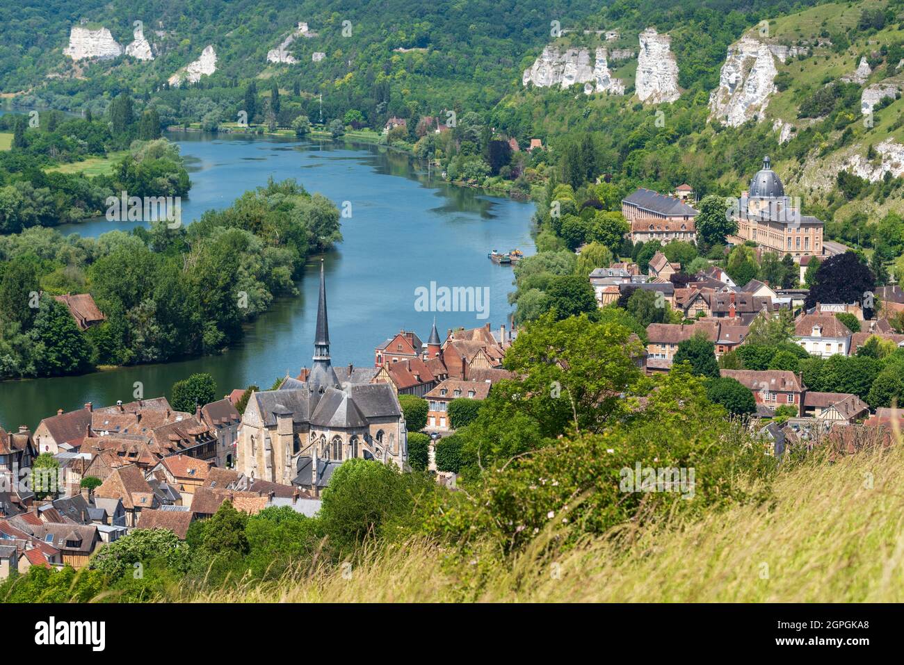 France, Eure, les Andelys, boucle de Seine en Vexin français, village d'Andelys Banque D'Images