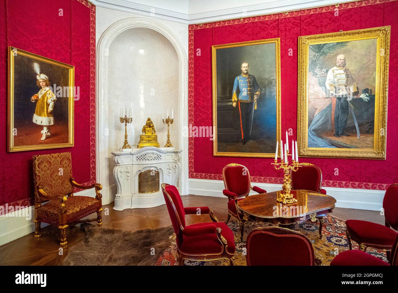 Hongrie, autour de Budapest, Godollo, château royal baroque de Gödöllö, résidence d'été de Sissi (Reine Elisabeth), bureau de Franz Joseph Ier Banque D'Images