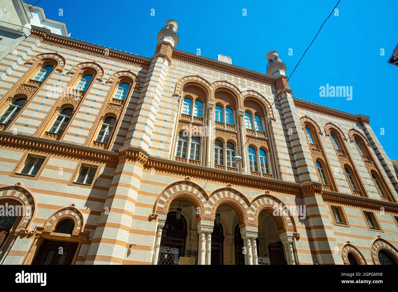 Hongrie, Budapest, classée au patrimoine mondial de l'UNESCO, quartier Pest, synagogue Rumbach Banque D'Images