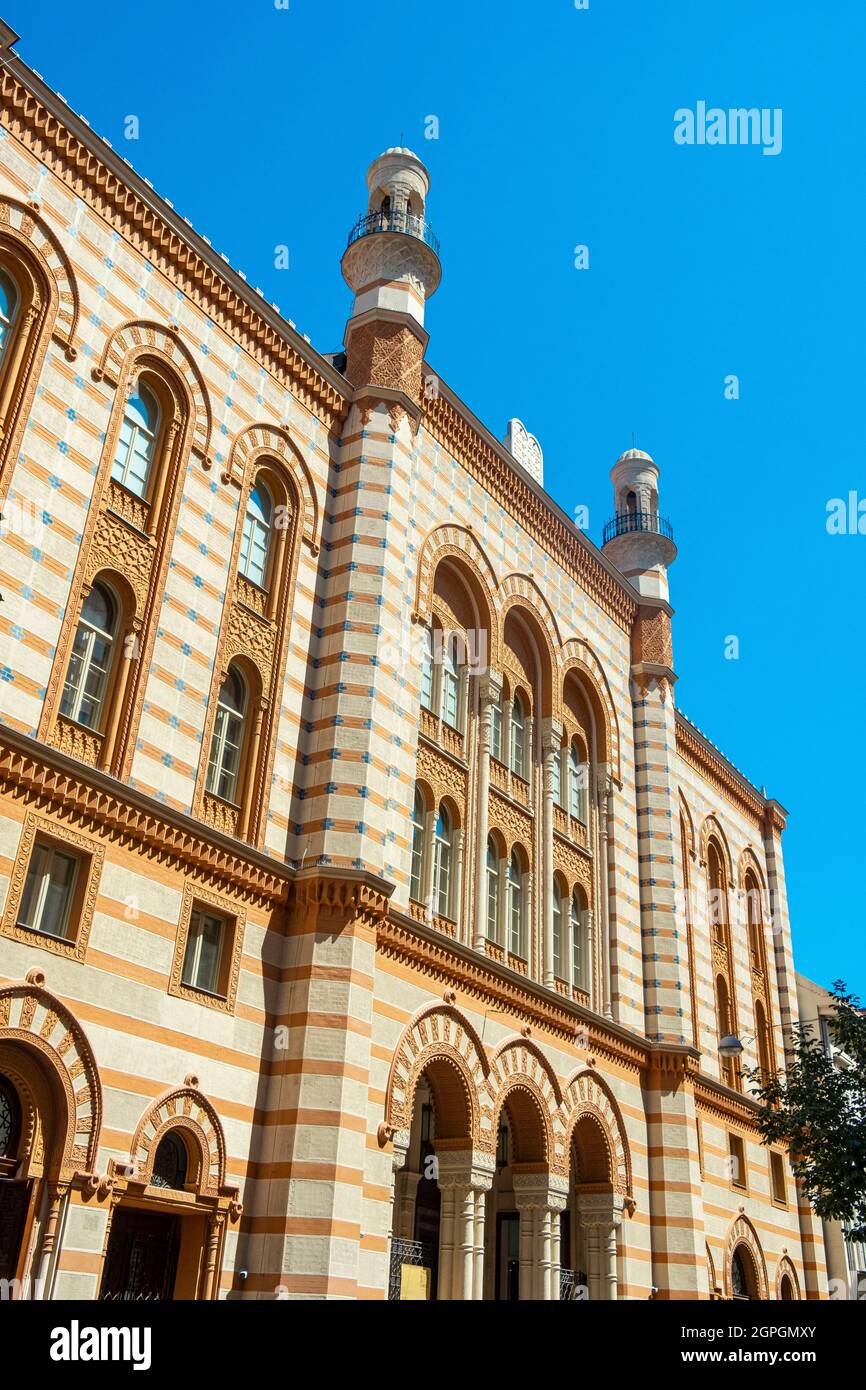 Hongrie, Budapest, classée au patrimoine mondial de l'UNESCO, quartier Pest, synagogue Rumbach Banque D'Images