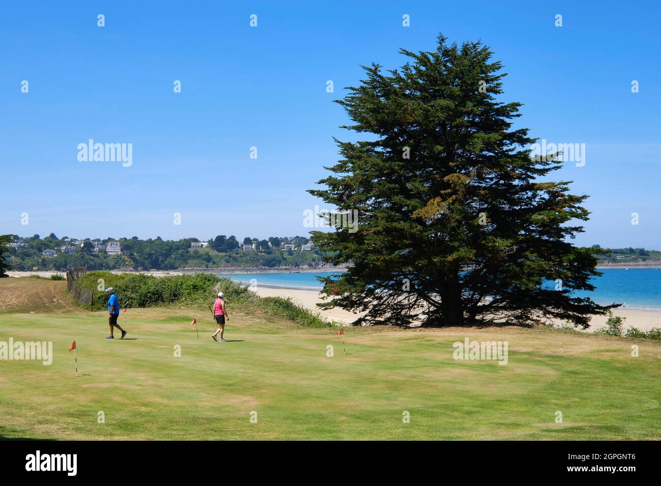 France, Côtes d'Armor, Côte d'Emeraude, Saint Cast le Guildo, Golf de Saint Cast Pen Guen Banque D'Images