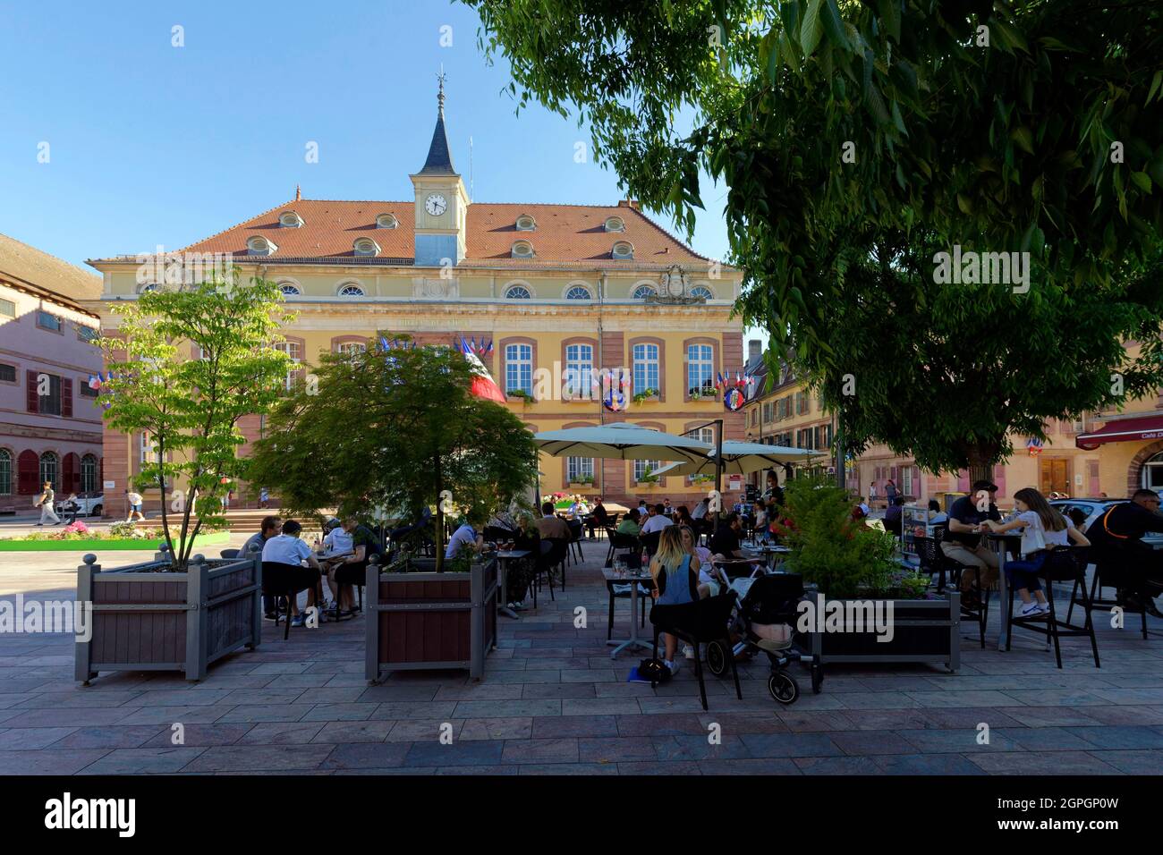 France, territoire de Belfort, Belfort, place d'armes, Hôtel de ville Banque D'Images