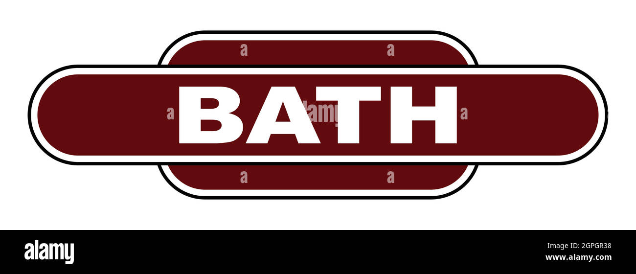 Panneau de nom du poste de bain à l'ancienne Illustration de Vecteur