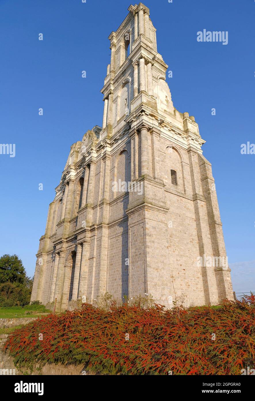 France, Nord-pas-de-Calais, pas-de-Calais, Mont Saint Eloi, vestiges de l'abbaye du Mont Saint Eloi Banque D'Images