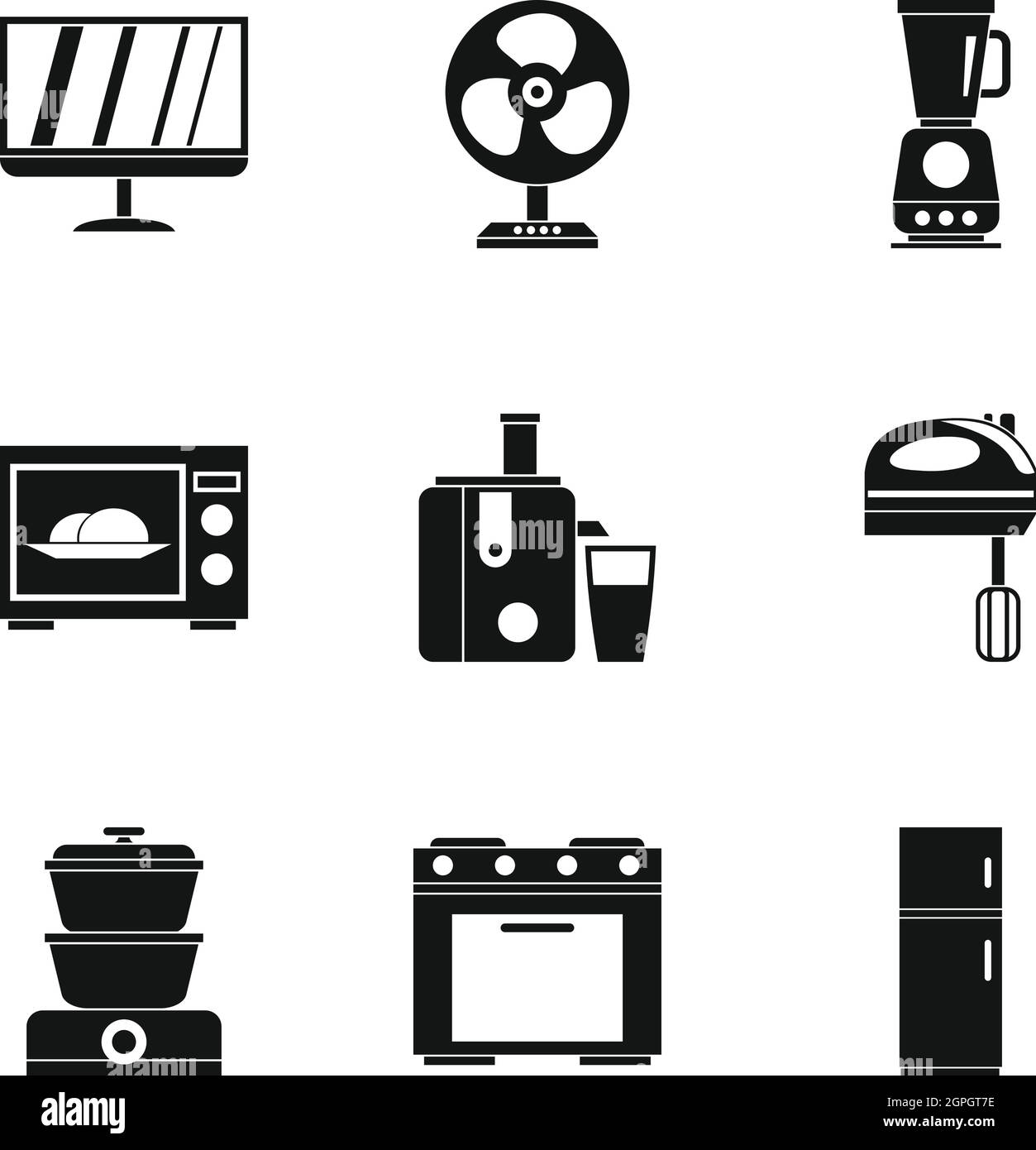 Icons set technique, le style simple Illustration de Vecteur