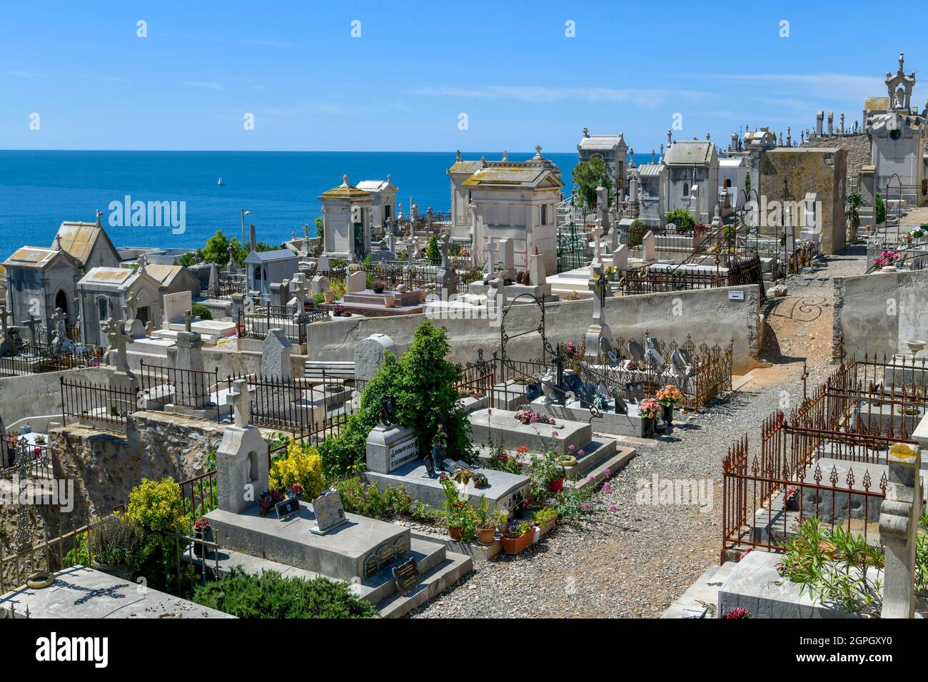 France, Hérault, Sète, cimetière marin, route des Brassens Banque D'Images