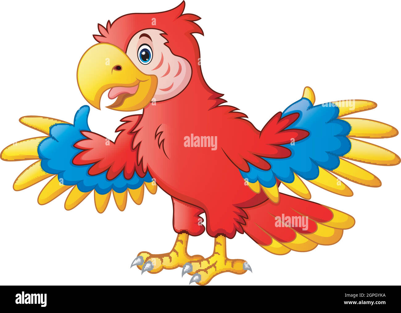 Illustration vectorielle de la jolie bande dessinée Parrot Illustration de Vecteur