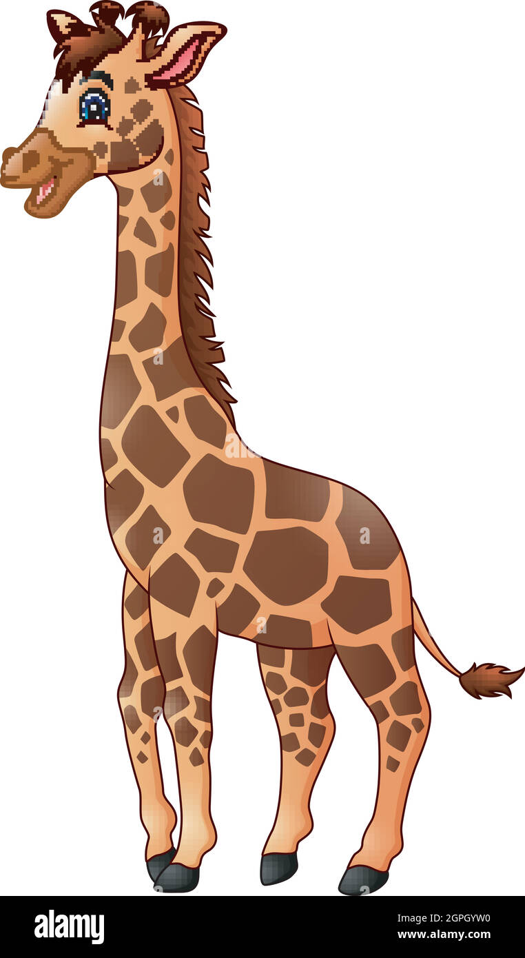 Illustration vectorielle d'un dessin animé girafe mignon Illustration de Vecteur