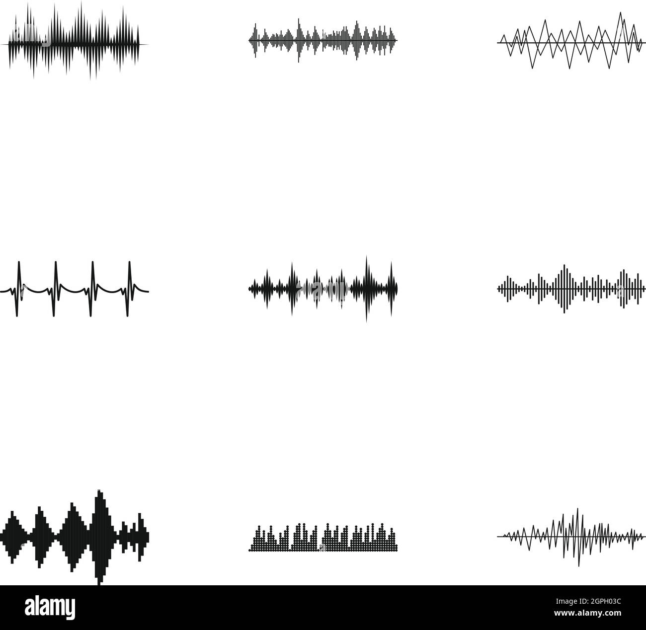 Sound track icons set, le style simple Illustration de Vecteur