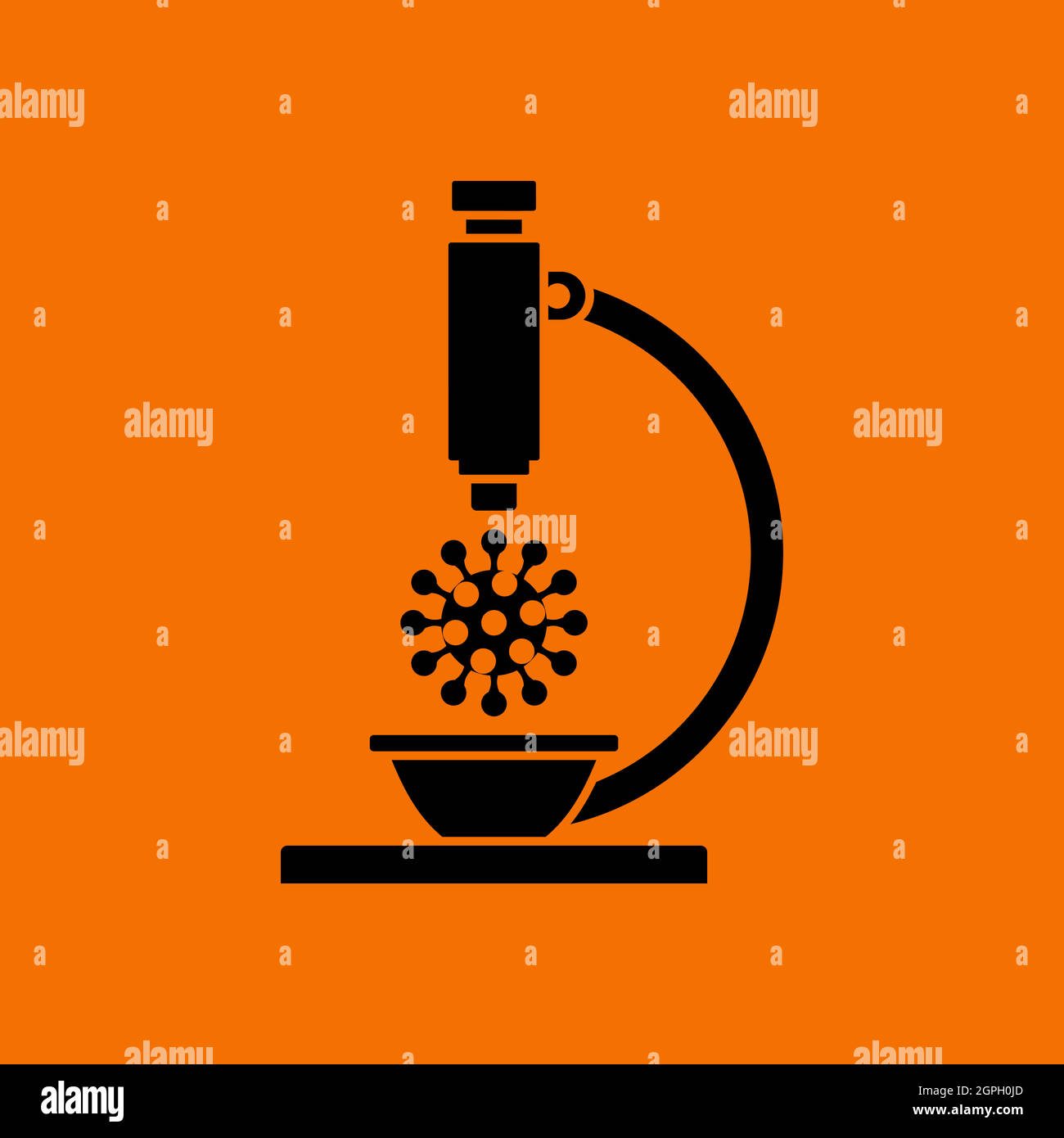 Recherche du coronavirus par icône de microscope Illustration de Vecteur