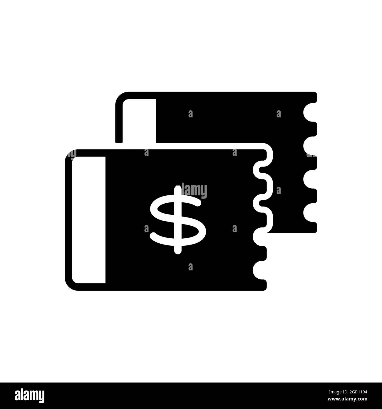 Icône de glyphe de vecteur de coupon de réduction Illustration de Vecteur