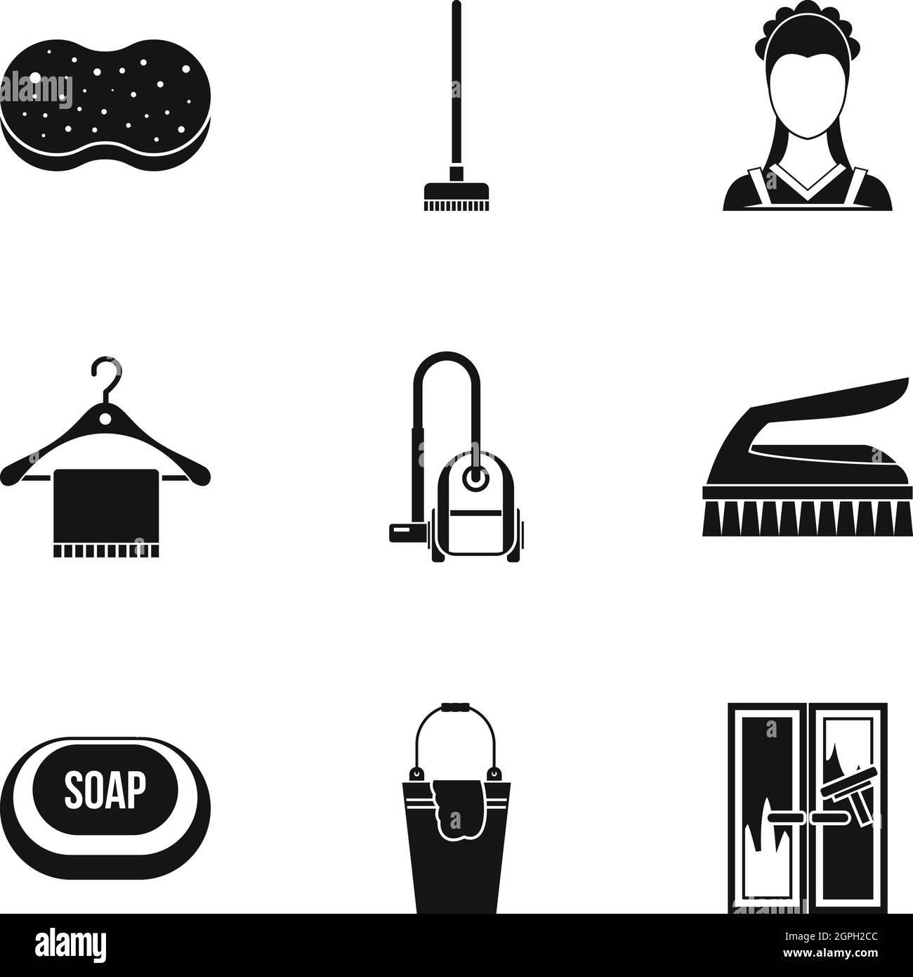 Jour sanitaires icons set, le style simple Illustration de Vecteur