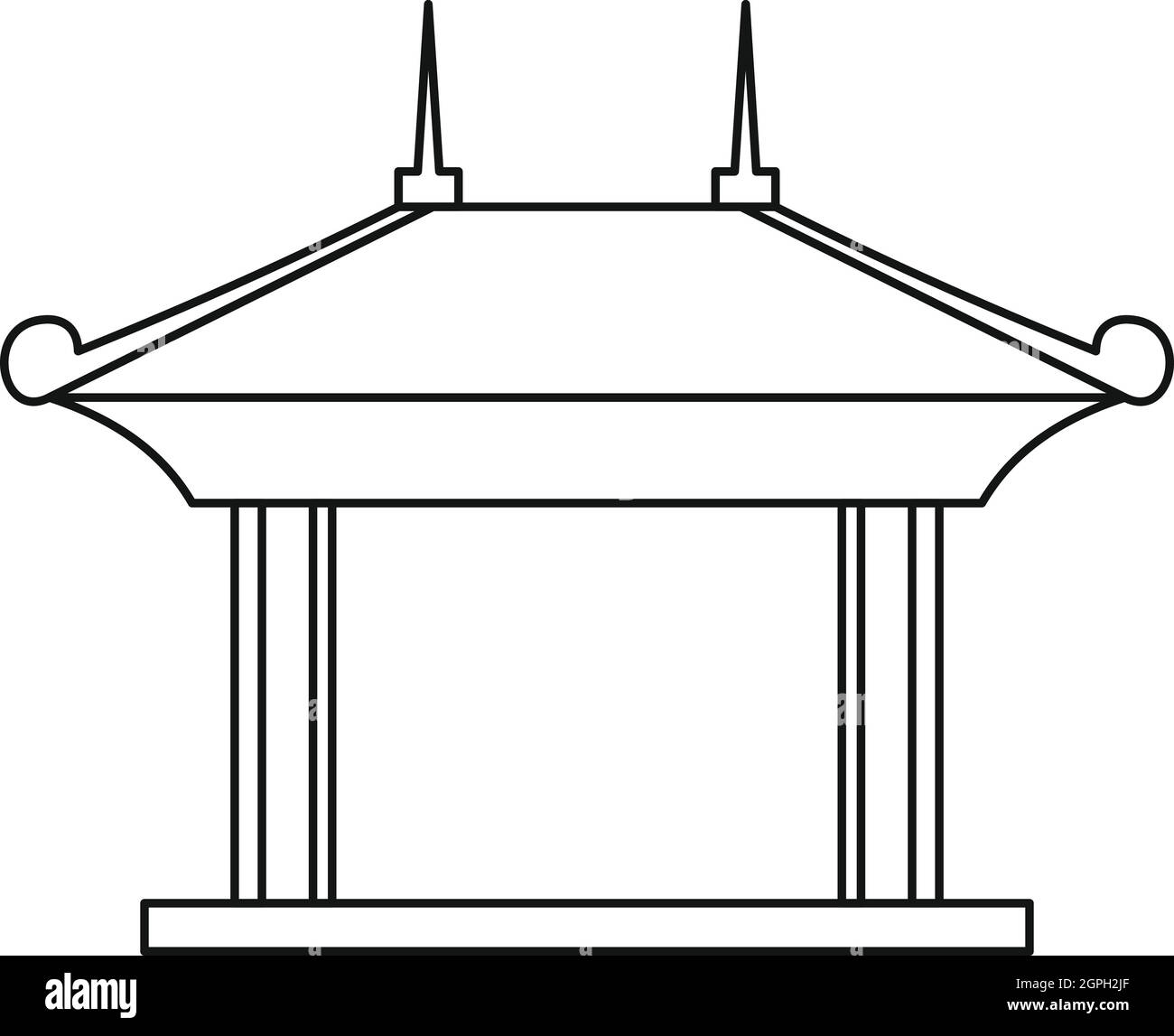 Pavillon de la pagode, icône de style contour Illustration de Vecteur