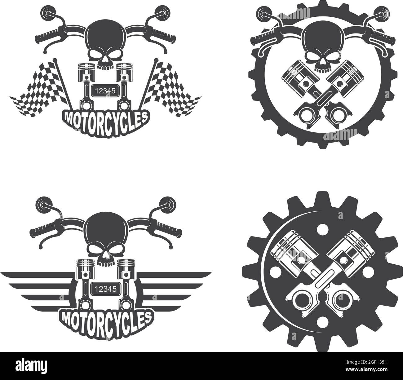 conception d'illustration vectorielle de moto personnalisée Illustration de Vecteur