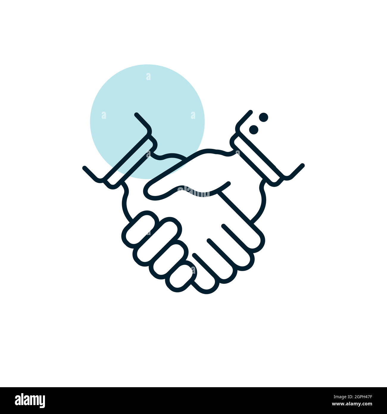 Poignée de main d'entreprise, icône de contrat Illustration de Vecteur