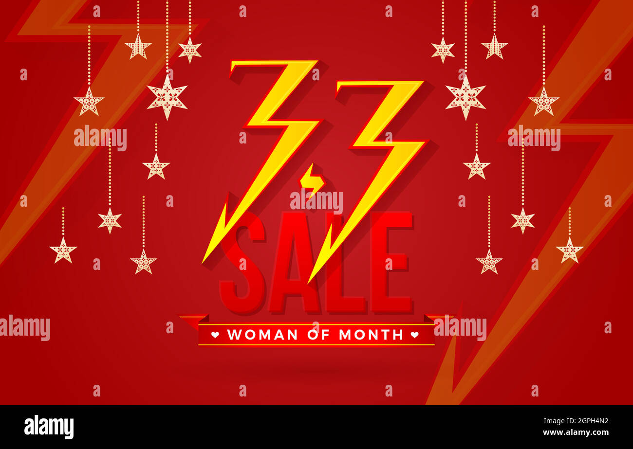 Vente 3.3, vente en ligne 3.3, Flash Model Shopping Day Festival numéro calendrier date or avec fond rouge et flocon de neige étincelant, affiche de boutique en ligne, pour affiche, prospectus, bannière de médias sociaux. Illustration de Vecteur