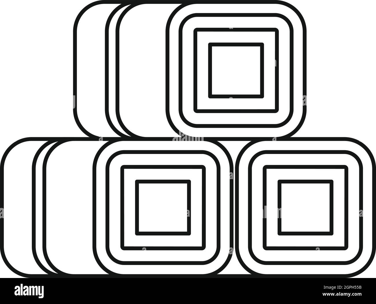 Les ensembles de foin, l'icône de style contour Illustration de Vecteur