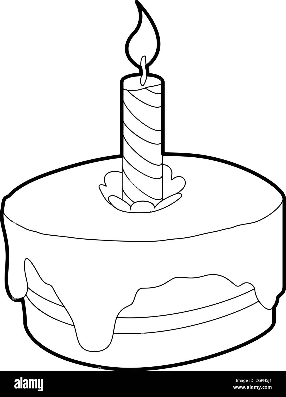 Icône gâteau style du contour, Illustration de Vecteur