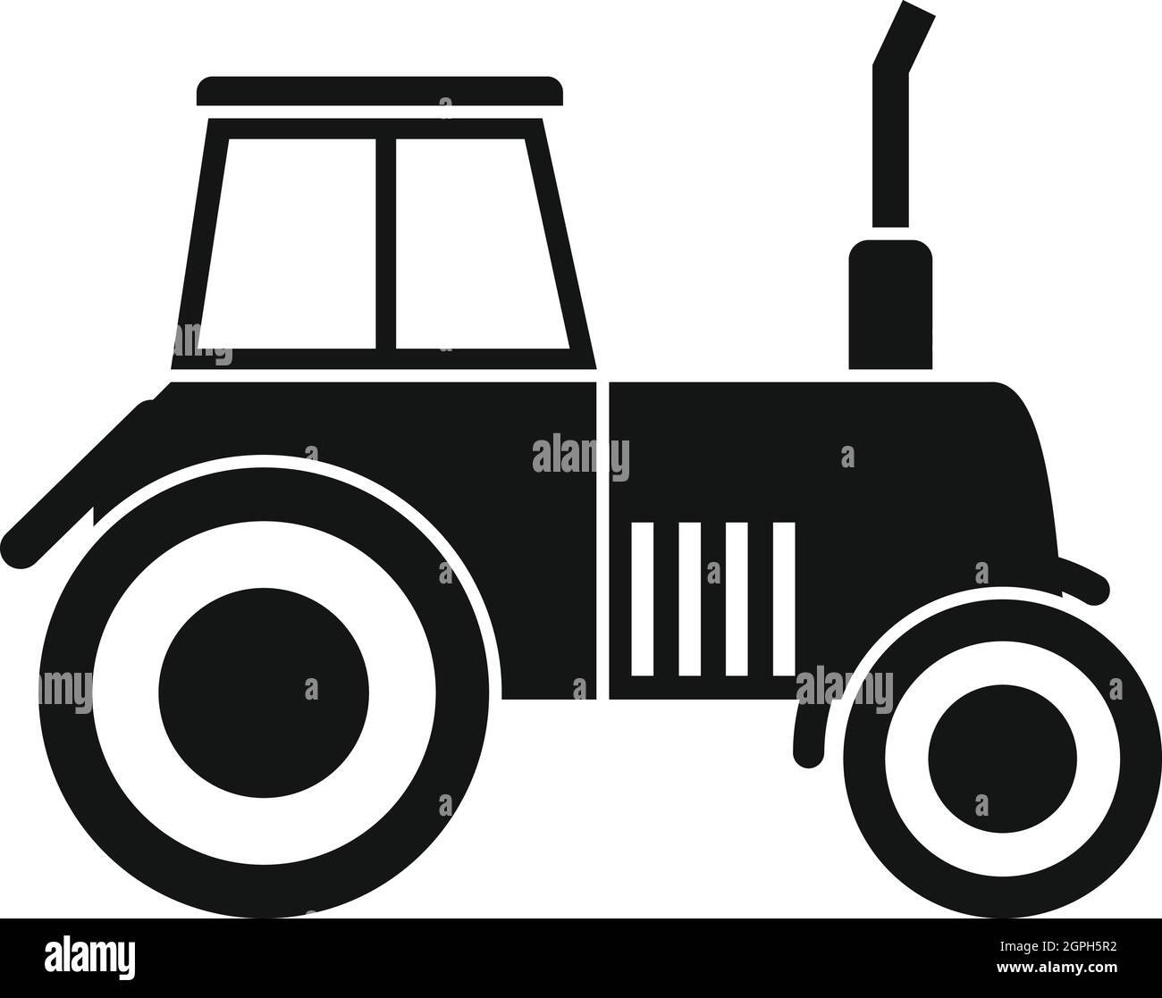 L'icône du tracteur, le style simple Illustration de Vecteur