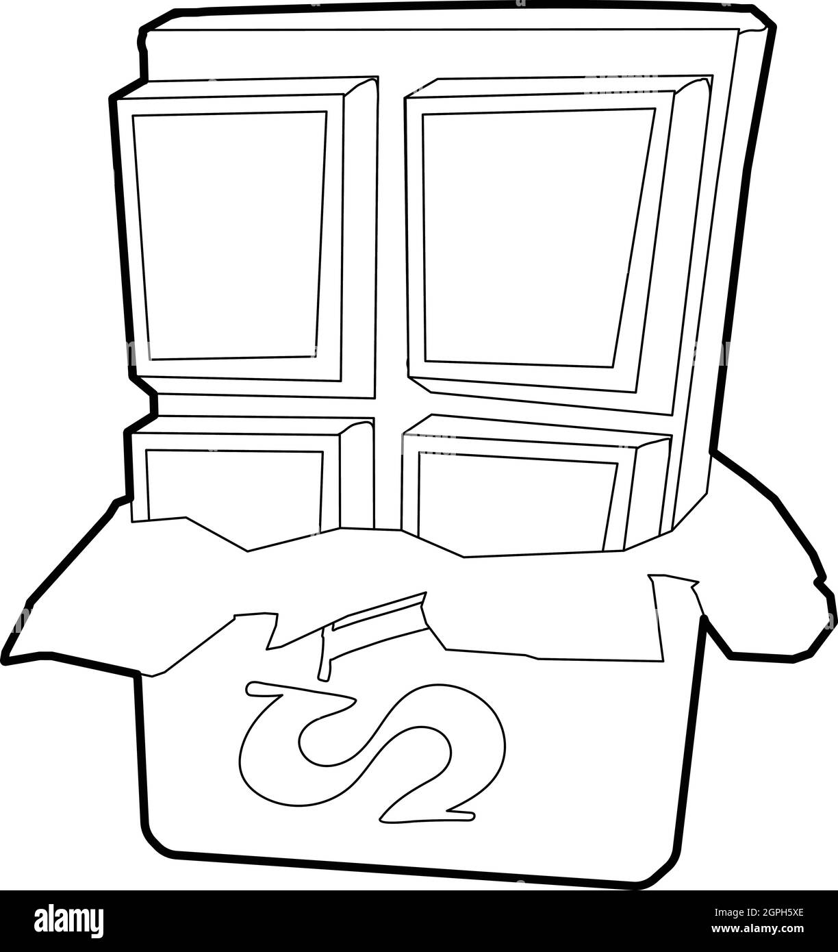 Icône style du contour, Chocolat Illustration de Vecteur