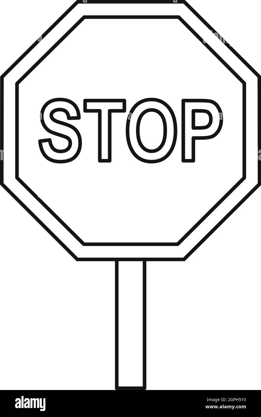 Arrêter le trafic grandes lignes, icône de signe style Illustration de Vecteur