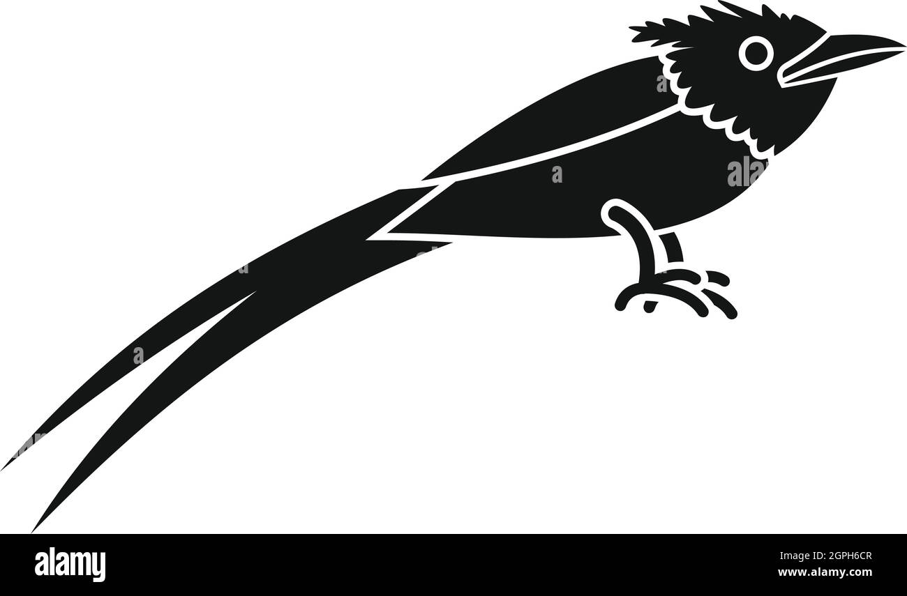 Asian paradise flycatcher, icône de style simple. Illustration de Vecteur